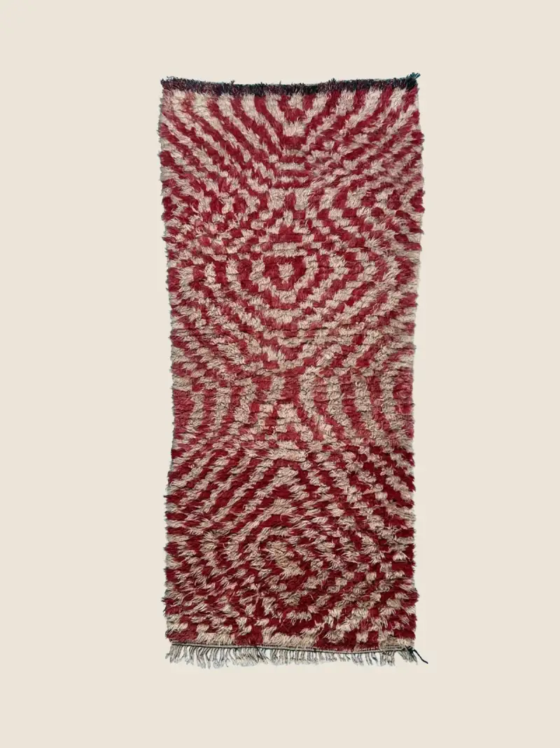 Talsint Light Warm Beige rug 80×180cm, vintage Talsint runner with Izrin motif, handwoven Moroccan wool art