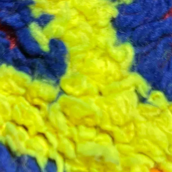A bright yellow-green color swatch labeled Talsint Rug.