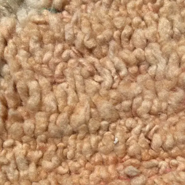 A color swatch labeled Warm Beige from the ATLAS product line, showing a soft, warm orange-beige tone.